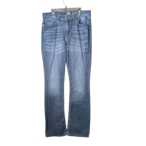 Lee Women's 12 Long Mid Rise Blue Denim Boot Cut Jeans Pants Bottom EUC